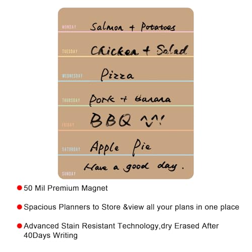 Outus 2 Pieces Magnetic Weekly Dry Erase Boards Erasable, Khaki Style - style: Khaki Style