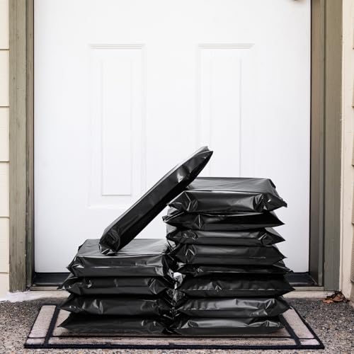 Metronic Poly Mailers 10x13 1000 Pack, Self-Seal Shipping Bags for Clothing - color: Black, size: 10X13 1000PC