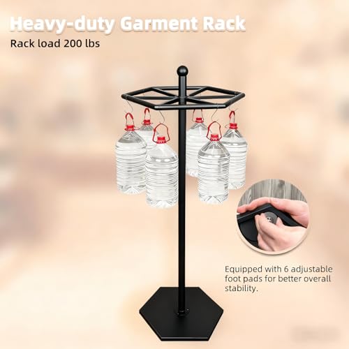 23-Inch Rotating Clothes Rack, Round Clothing Racks,Black - color: Black