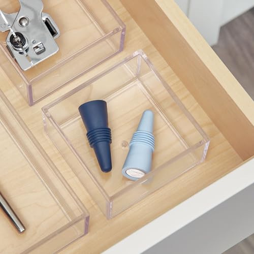 iDesign Clarity Plastic Drawer Organizer, Clear, X-Small, 4" x 4" x 2" - size: XS