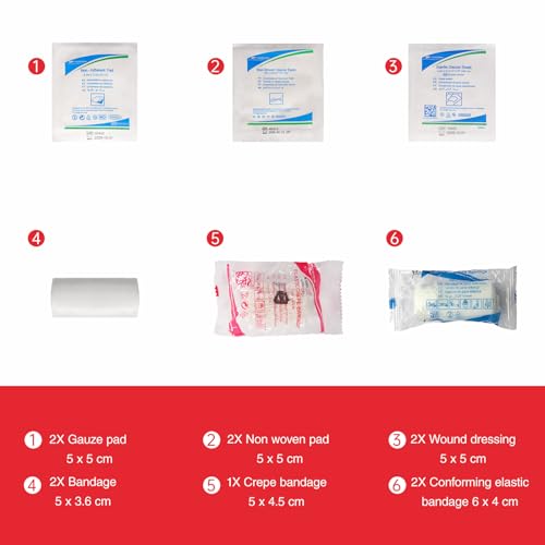 11Pcs First Aid Kit Refill with Assorted Gauze Pads & Bandages