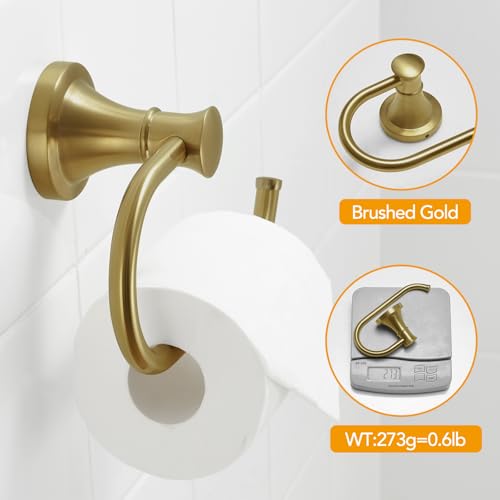 BESy Toilet Paper Holder Wall Mounted Bathroom Tissue Holder Brushed Gold - color: Brushed Gold