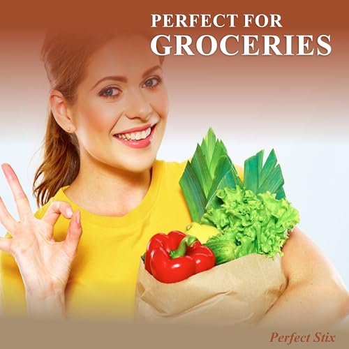 Perfect Stix 52lb Kraft Brown Paper Shopping Bags- Pack of 25ct - size: 52lb-Pack of 25ct