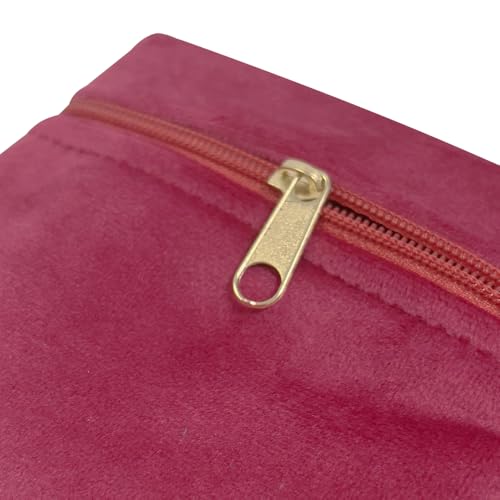 8pcs Small Velvet Jewelry Pouches with Zipper Gift Bags for Bracelet Necklace,Ring,Earrings,Earphone,Wedding Favors, Party Favors,Travel,3.94" X 3.94" (Rose red) - color: Rose red