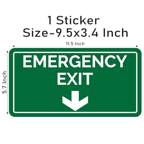 CVANU FIRE EXIT - Safety Sign Board With Running Man With Arrow (Up Down Right Left symbol), EMERGENCY EXIT Sticker With Safety Message-Green colour