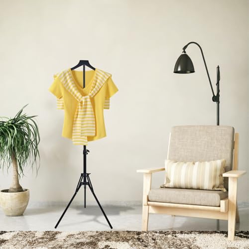 4 Pack Adjustable Shirt Display Stand 32-63 Inch with Sturdy Tripod Base - color: Black-4pcs