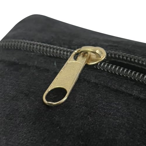8pcs Small Velvet Jewelry Pouches with Zipper Gift Bags for Bracelet Necklace,Ring,Earrings,Earphone,Wedding Favors, Party Favors,Travel,3.94" X 3.94" (Black) - color: Black