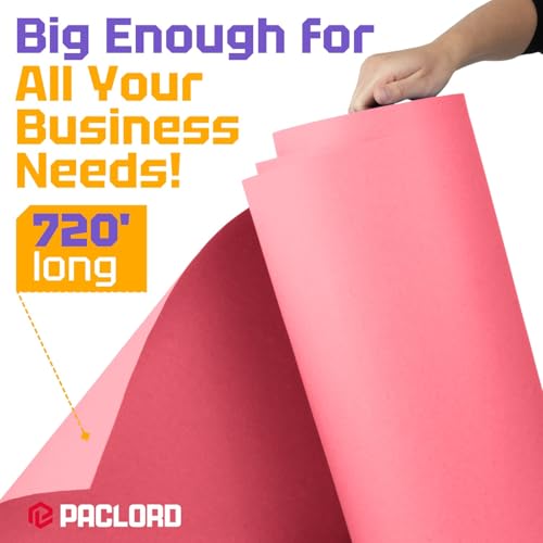 USA Made 18" x 8640" (720 ft) Pink Kraft Paper Roll, Large Size - color: Pink, size: 1 Roll