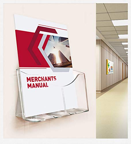Yarlung 2 Pack Acrylic Brochure Holder, 8.5 x 11 Inches Clear Booklet Display Stand for Desk or Wall Mount, Plastic Countertop Organizer for Menu, Pamphlet, Literature, Document, Magazine, Journals