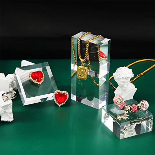 Vicenpal 4 Pieces Acrylic Square Display Block 2 x 2 x 1 Inches