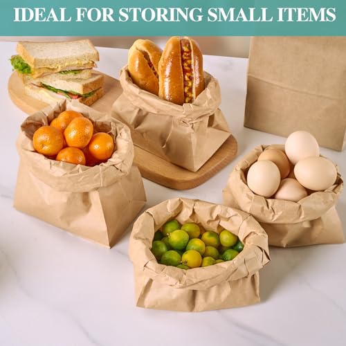 MUCHII 8 LB Paper Lunch Bags, 100 Count Brown Paper Bags, Small Kraft - size: 100Count(Pack of 1,8LB)