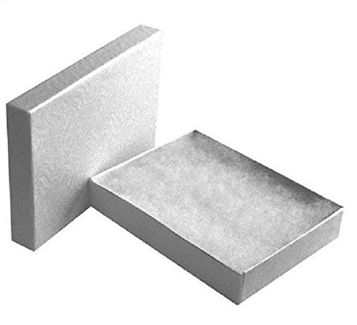 RJ Displays 25 Piece Pack Silver Foil Cotton Filled Lidded Jewelry Gift Box Necklace, Belt Buckle, Pendant, Brooch, Bracelet, Bangle, anklet - Size 5.25" X 3.75" X 1" Inches (Silver) - color: Silver