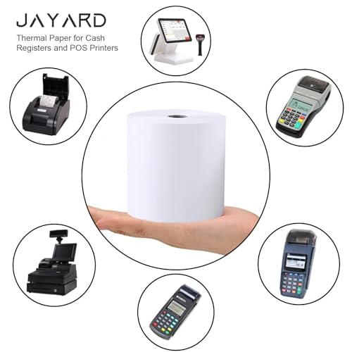 Jayard 2-1/4'' X 50' Thermal Paper Rolls For Credit Card - Cash Register Premium Tape Pos Printer Paper(200 Rolls), White - size: 2-1/4" X 50', style: 200Roll