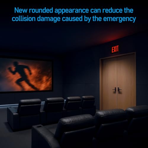 TORCHSTAR 2-Pack Red Letter LED Exit Sign with Battery Backup, Black - color: Black-Red