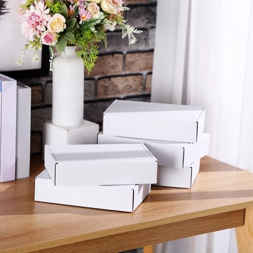 Qilery 200 Pcs 7.09 x 5.12 x 1.97 Inches Mailing Boxes White Mailer Boxes - size: 7.09 x 5.12 x 1.97 Inches