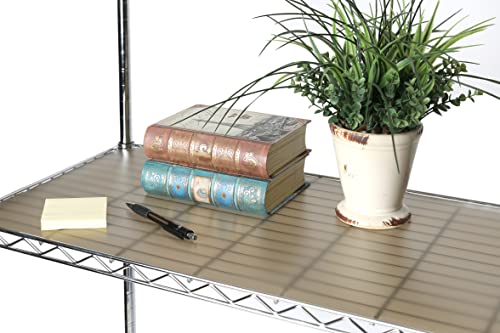 Seville Classics Heavy Duty Fitted Wire Shelf Liners Water-Resistant Protector Mat, Non-Adhesive, for Wired Shelves, Office, Kitchen, Garage (2 Pieces), Semi-Transparent Taupe, fits 30" x 14" Shelf - size: 30" x 14" shelf (2-pack)