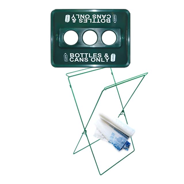 Zero Waste Event Trash and Recycling System | Portable Recycling Bin for Cans and Bottles | Great for Events, Festivals, Schools - 5 Pack - Green - color: Green, style: Cans & Bottles