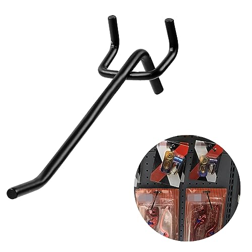 50 Pack Stainless Steel Pegboard Hooks, Hanging Peg Board Holders Peg Board Shelving Hooks 4 Inch Metal Display Hooks for Garage Storage Organizer(Black)