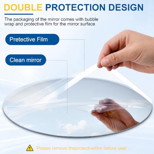 12" Frameless Convex Mirror with 360° Adjustable View - size: 12IN X