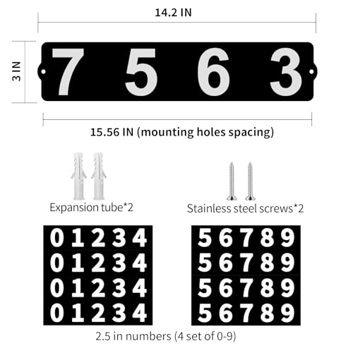 Metal Mailbox Numbers, Address House Plaque, Waterproof - color: Black(classic)
