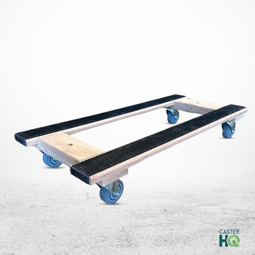 Made in USA Premium Solid Oak Furniture Dolly, 2-Pack - 18"x30" H-Frame w/Non-Slip Grip, 3.5" Non-Marking Wheels, Heavy-Duty 1000 lbs Capacity Each (18"x40" Dolly 2-Pack) - size: 18"x40" Dolly 2-Pack