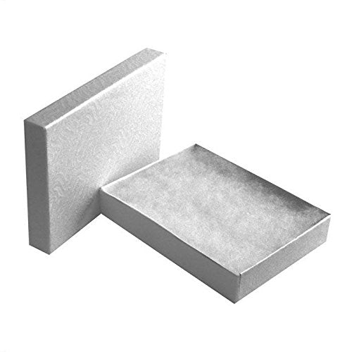 Swirl White Cotton Filled Jewelry Boxes #53 - Pack of 100 - size: 5 3/8" x 3 7/8" x 1"H