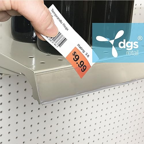 Gondola Shelf Label Strips 36" Adhesive 1.25”H Price Tag Holders, - size: 25 Pack