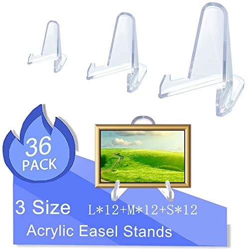 36 Packs(3 SIzes) Acrylic Easel Stands Display Stands/Plate Stands Coin Display Easel Holder for Air-Tite Coins Pocket Watches Capsules Challenge Medals Casino Chips , Photo Display,Baseball Sports - size: 36 PCS / 3 Sizes