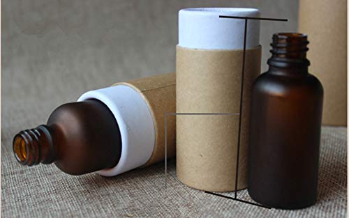 Kraft Empty Jar Tube Cardboard Boxes - Essential Oil Bottle Packaging Box with Lid - Round Paper Cardboard Box, 5pcs (50ML)