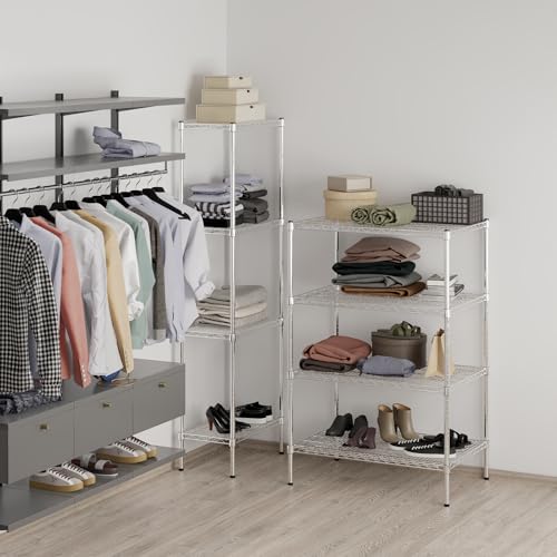 24" Deep x 36" Wide x 54" Height Wire Shelving Kit | 4-Tier | NSF Commercial Storage Rack Unit - size: 24" Deep x 36" Wide