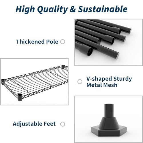 59" W Storage Shelves 5-Tier 1325 LBS Load Metal Garage Shelving with Adjustable Heavy Duty Shelving Unit for Home Kitchen Office Garage 13.78" D x 59" W x 70.47" H - color: 5 Tier,13.78" D X59.06" W X70.47" H