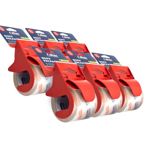 ADHES No Noise Clear Packing Tape with Dispenser