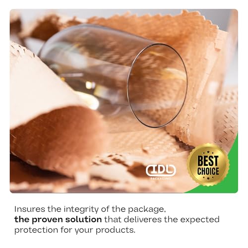 IDL Packaging HexaFil Honeycomb Packing Kraft Paper 15" x 20400" (1700 ft) in Self-Dispensed Box - Patented Cushioning Box Filler for Void Filling, Moving, Shipping - Alternative to Bubble Plastic - size: Brown, 15" x 1700 feet