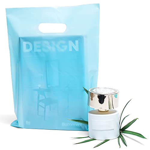 100 Pastel Blue Plastic Bags With Handles 9x12 Merchandise Bags - color: Pastel Blue