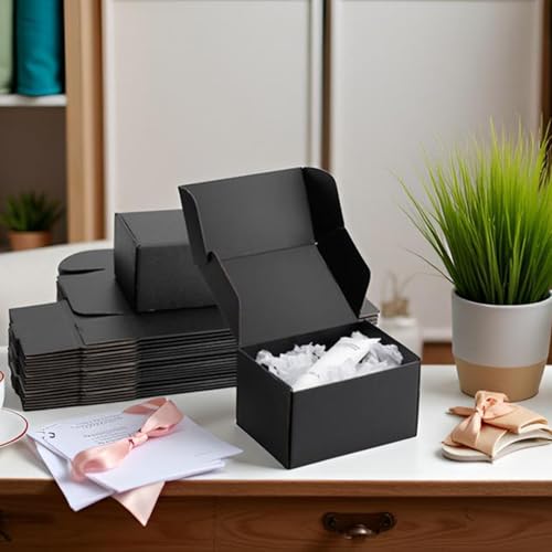 7x5x4 inch Black Shipping Boxes for Small Business- Set of 25 - color: Black, size: 7x5x4 Inch