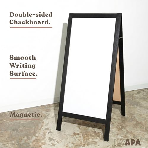 Ilyapa A Frame Whiteboard Easel Sign 27x58 in - Sandwich Signs Outdoor - color: Black, size: 58x27