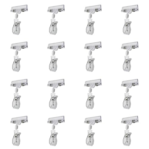 HD6006 Sign Clips Swivel Merchandise Sign Display Clip (Clear, 16 PCS) - size: 16 PCS