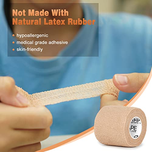 OK TAPE Self Adherent Cohesive Bandages Wrap 12Packs 2" x 5 Yards - color: Black, size: 2 In x 5 Yards
