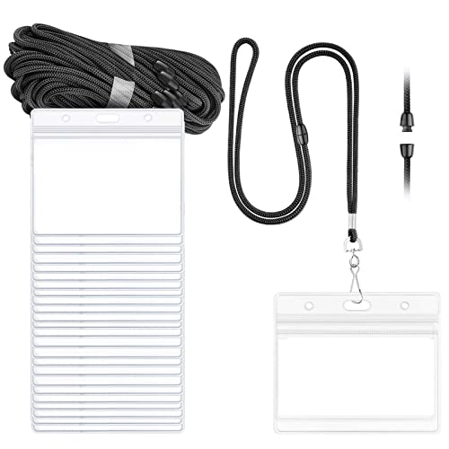 Breakaway Lanyards for Badges Holder 10 Pack with 4x3 ID Card Holder - color: Breakaway Black, size: 10 Pack