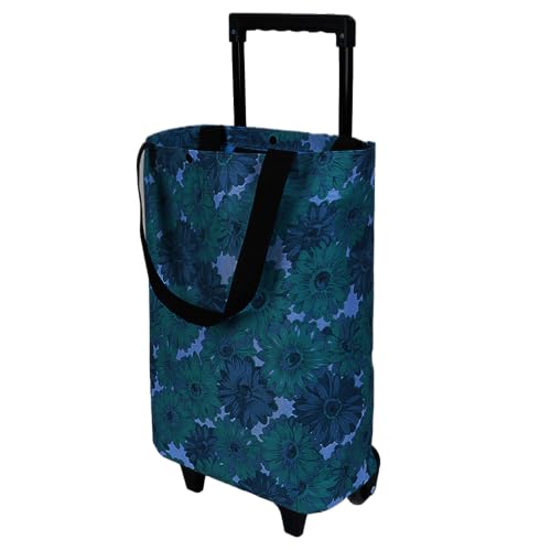 Small Collapsible Shopping Cart,Shopping Cart with Wheels,Folding (XFlower8) - color: Xflower8