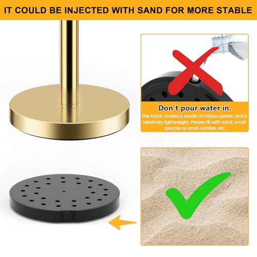 LOVMOR 12Pcs Gold Stanchion Posts Queue with 8pcs Red Velvet Rope, Crowd Control Barriers Queue Line Rope, Crowd Control Stanchion for Party Supplies - color: Gold-12pack