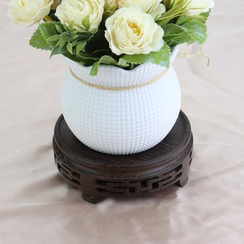 Wooden Display Stand Base Wood Carved Craft Pedestal, 4.13" x 4.13" - size: Round, 4.13" x 4.13"