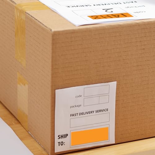 Orange Rectangle Labels 3" x 1" Color Coding Stickers Roll 500 Pcs - color: Orange