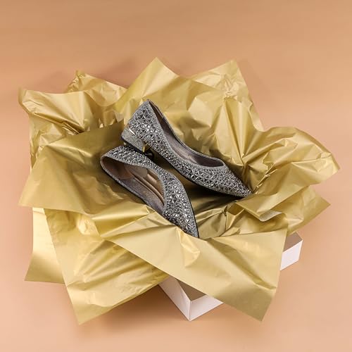 SUNCOLOR 36 Sheets Gold Tissue Paper for Gift Bags, 20 x 20 Inch Shiny Metallic Wrapping Paper for Christmas Weddings Birthdays and Crafts - color: Gold