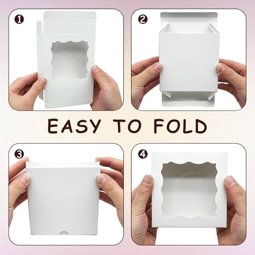 XINHPKGG 100Pcs Individual Cookie Boxes 4 1/2" x4 1/2" x1 1/5" Bakery Boxes - size: 100