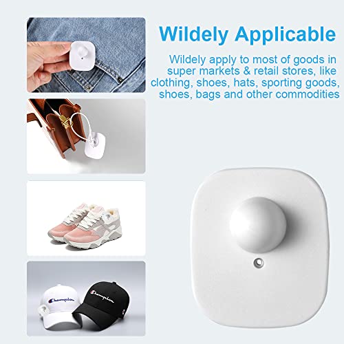 1000Pcs 8.2Mhz RF Security Clothing Tags White Retails EAS Clothes Tag with 1000 Pins and 200 Lanyards - style: 1000 White Tags + 200 Lanyards