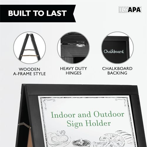 Ilyapa A Frame Sign Holder & Chalkboard Easel - Sandwich Board, 24x36 In - color: Black, size: 41x28 Chalk