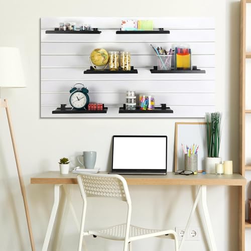 DoubleFill 6 Pcs Slatwall Shelves Metal Slat Wall Shelf, Black, 14 x 6 Inch - color: Black, size: 14 x 6 Inch