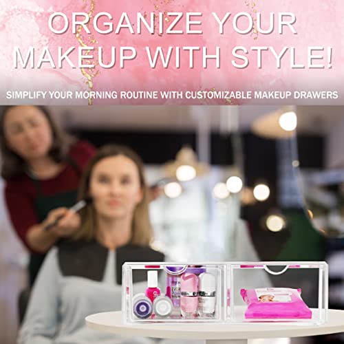 Sorbus Acrylic Drawers, Clear Makeup Organizer for Vanity (2 Drawers) - color: 2 Drawers