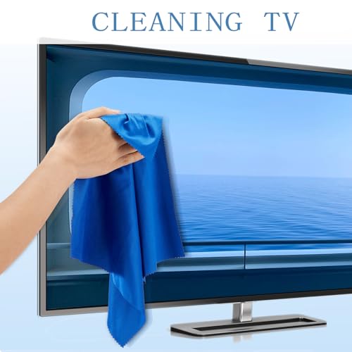 Frienda 12 Pack Large Glass Cleaning Cloth, Blue,Deep Gray - color: Blue,deep Gray